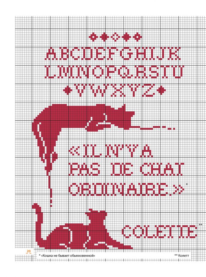 Любимые французские вышивальщицы. Загадочные кошки, вышитые крестом
