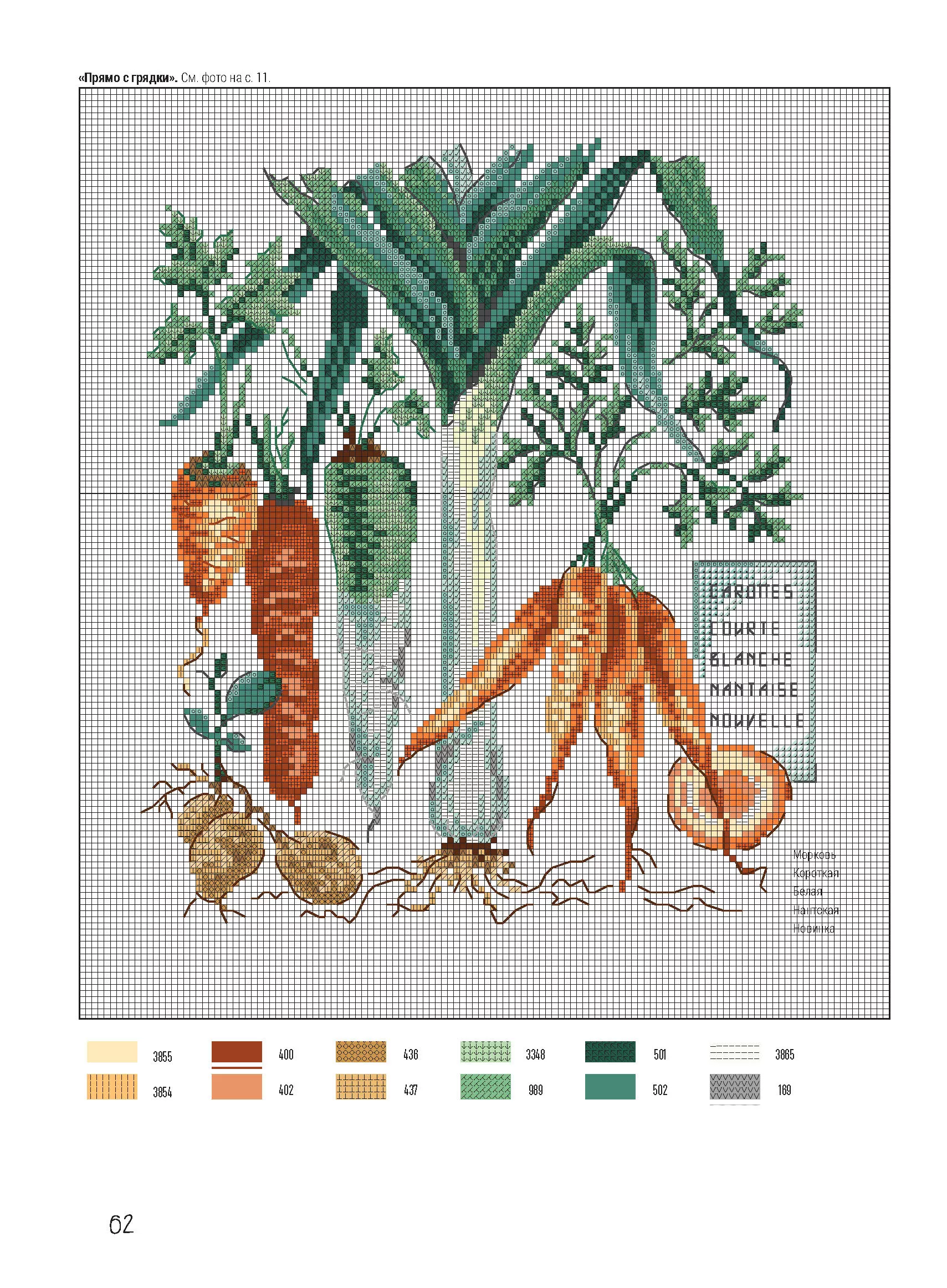 Французская вышивка крестом. Любимый огород Вероник Ажинер — изображение 11