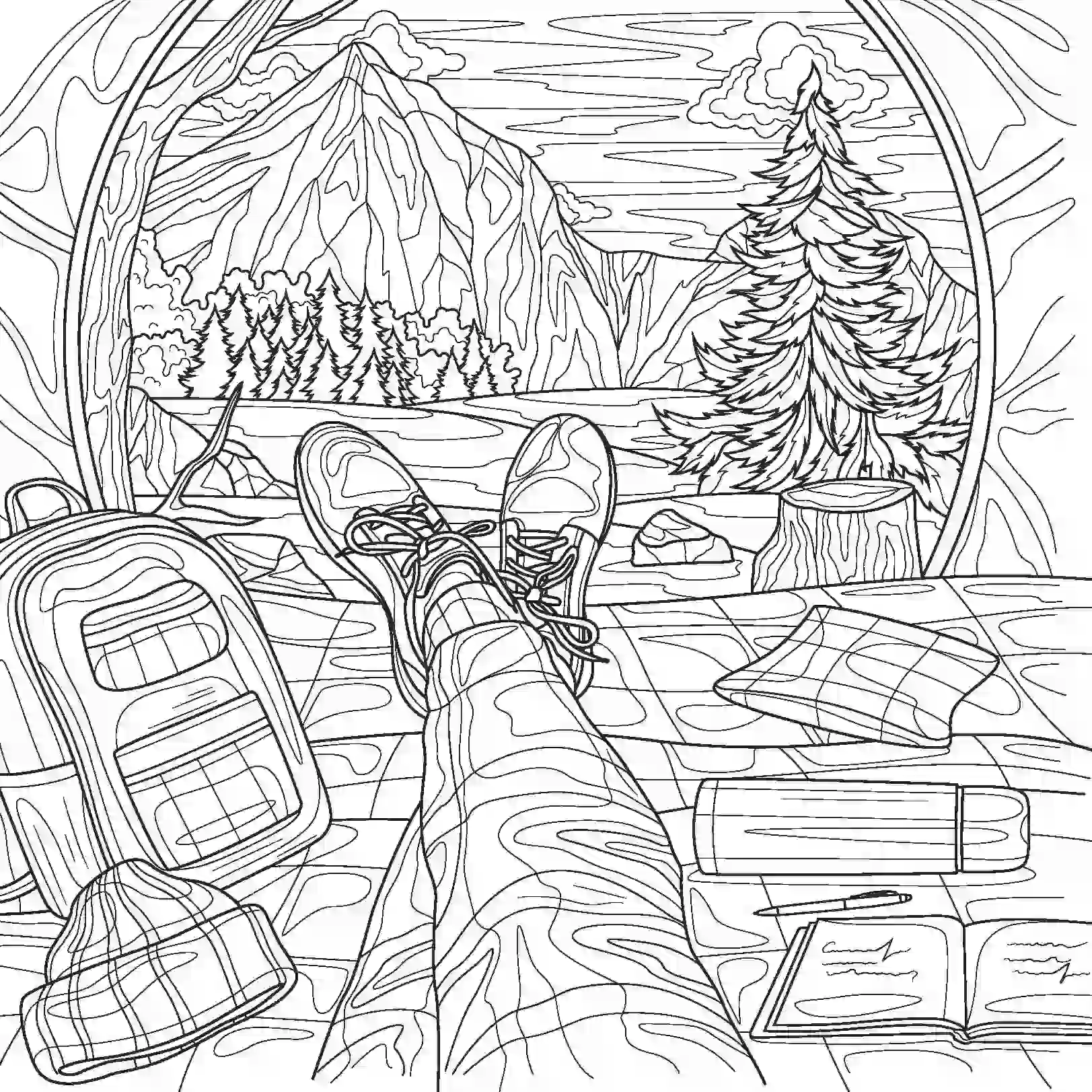 Раскраска-антистресс для работы маркерами (со зданием) — изображение 3