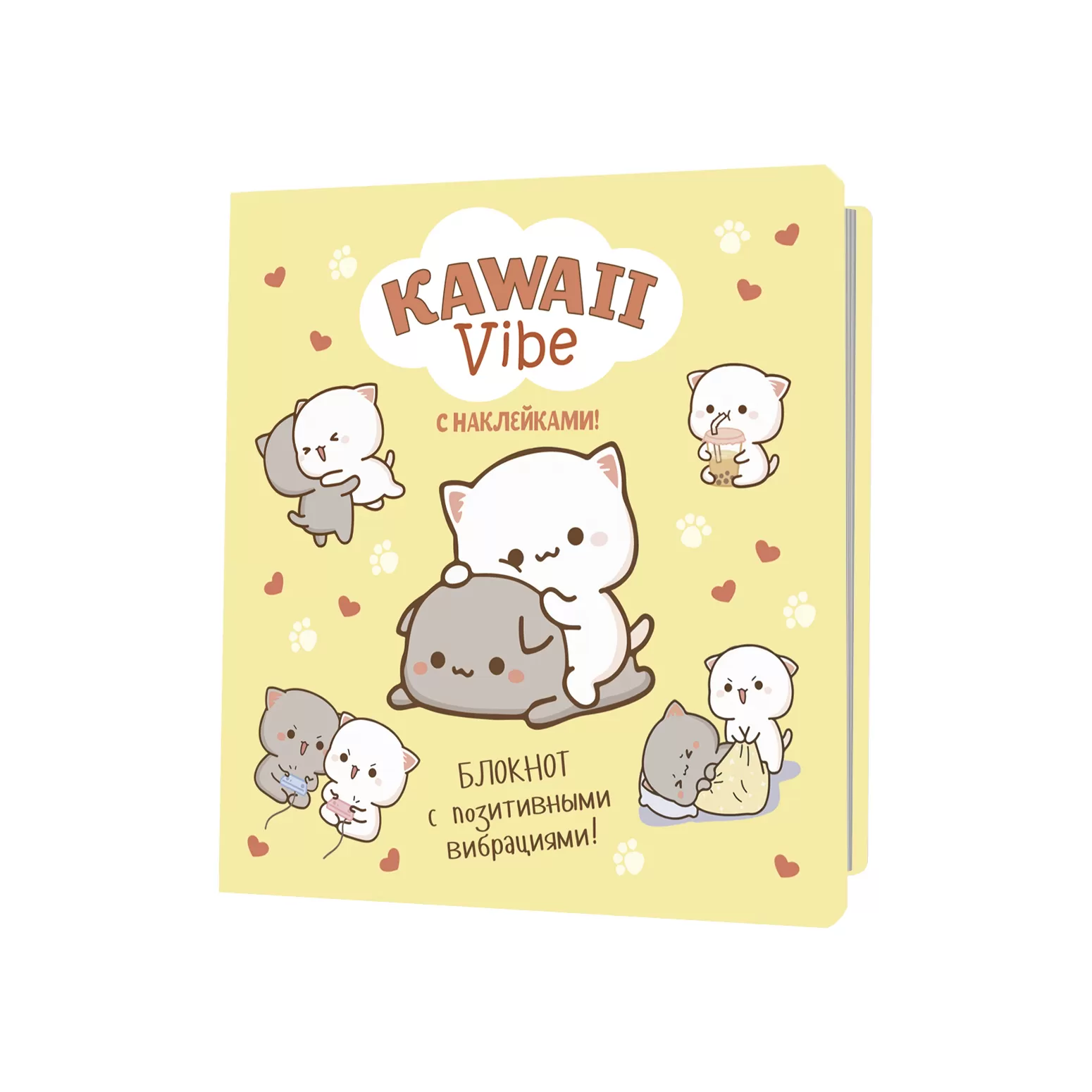 Блокнот kawaii vibe с наклейками (голубой)