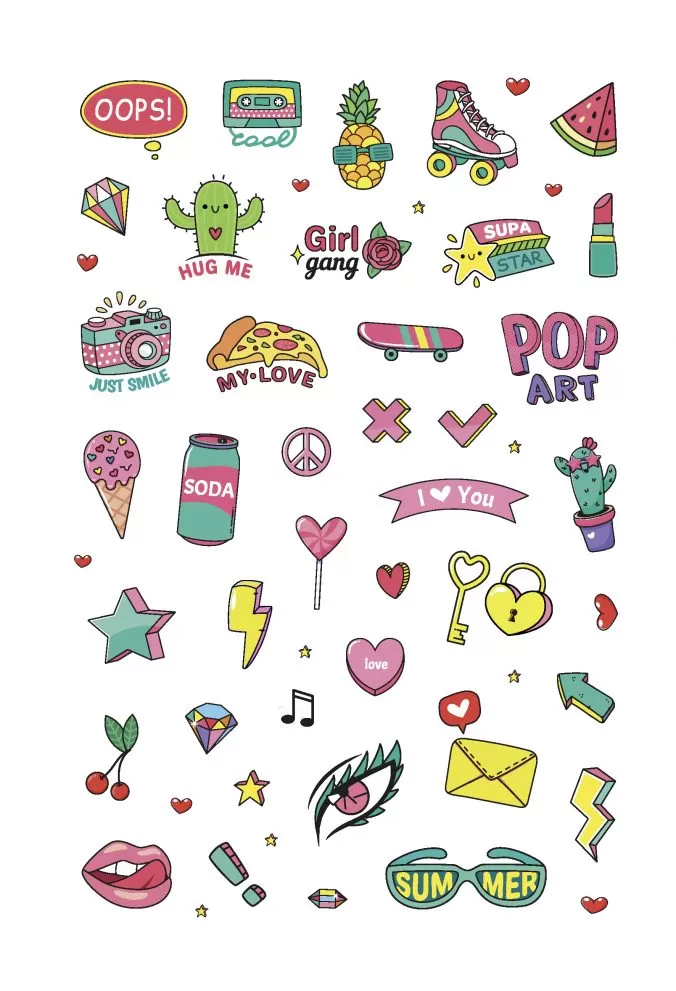 Наклейки pink power stickers (черная)