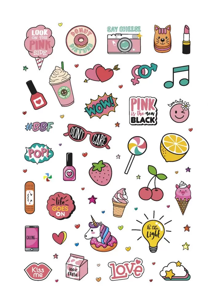 Наклейки pink power stickers (черная)
