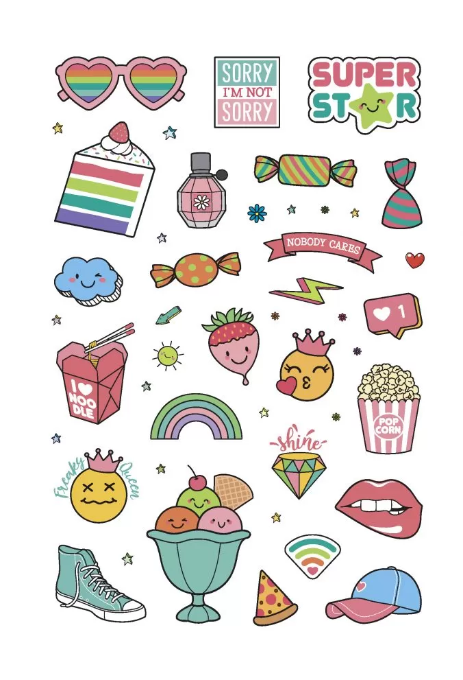 Наклейки pink power stickers (черная)