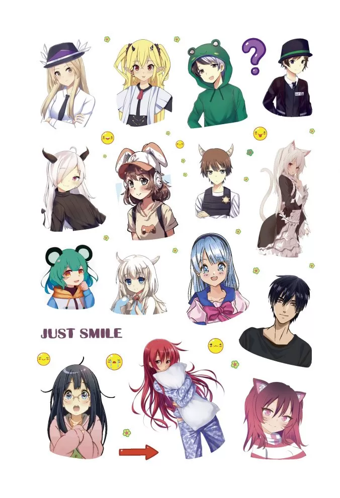 Наклейки anime stars (сиреневая)