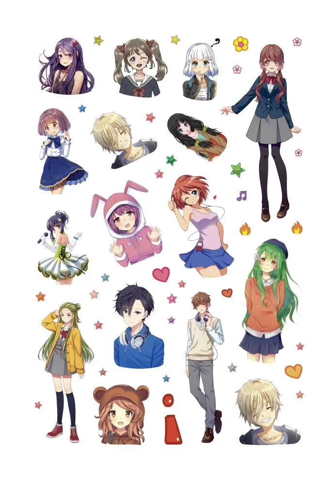 Наклейки anime stars (сиреневая)