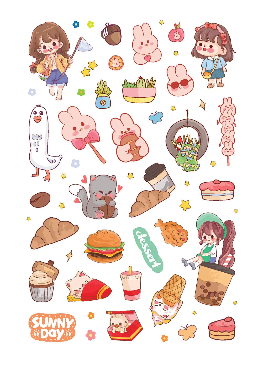 Наклейки kawaii club (голубая)