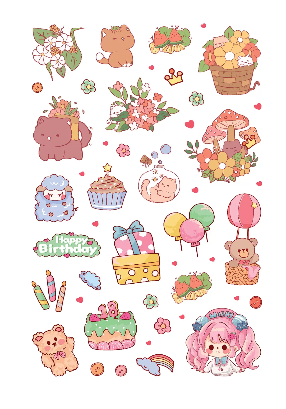 Наклейки kawaii club (голубая)